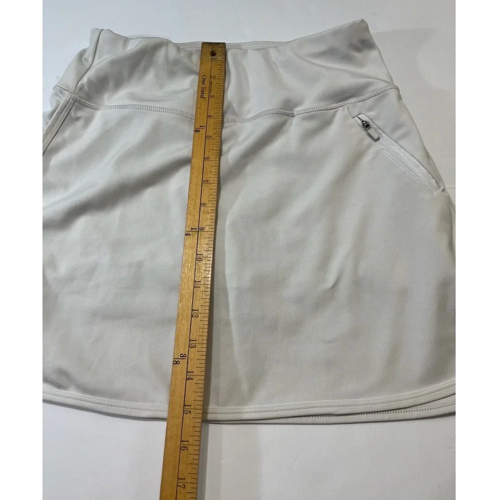 Adrienne Vittadini Sport Skort Womens Small White Zipper Pocket Golf Athleisure